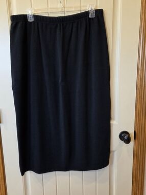 ​KL Collection Vintage Black Knit Midi Skirt Plus Size 3X | Made in USA
